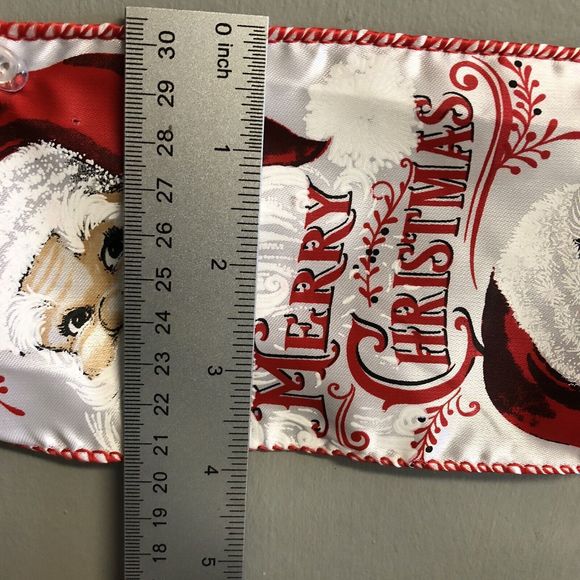 Wired ribbon with Santa Claus print on it - Picture 4 of 4